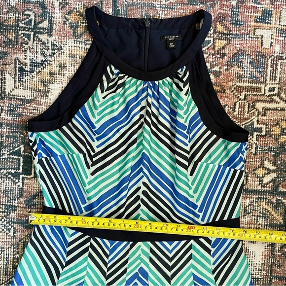 Blue and Gray Chevron Halter Maxi Sundress - Picture 7 of 8